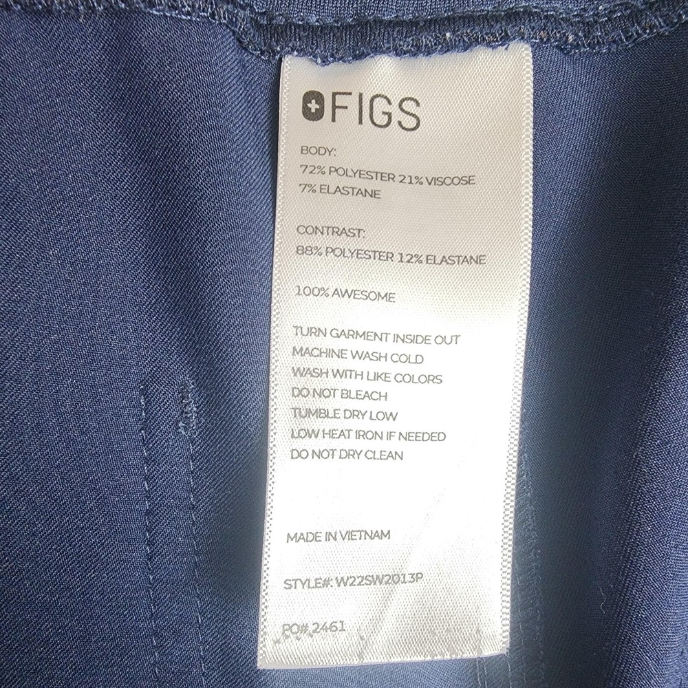 FIGS Scrub Set Womens L Blue Technical Collection Casma V Neck Top Cargo Pants - Picture 13 of 16